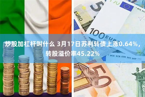 炒股加杠杆叫什么 3月17日苏利转债上涨0.64%，转股溢价率45.22%